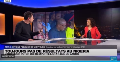 France 24, M.-A. Perouse de Montclos , « Election présidentielle au Nigéria : il y a beaucoup d'accusations de fraudes »