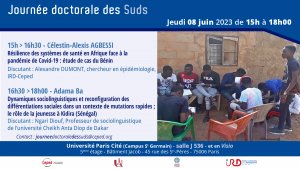 Journées Doctorales des Suds : Celestin-Alexis Agbessi et Adama Ba