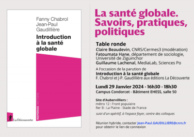 F. Chabrol et JP Gaudillière présentent leur ouvrage : « La santé globale. Savoirs, pratiques, politiques »
