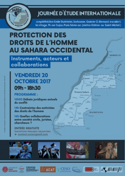 Journée d'étude internationale « Protection des droits de l'homme au Sahara Occidental : instruments, acteurs, collaborations »